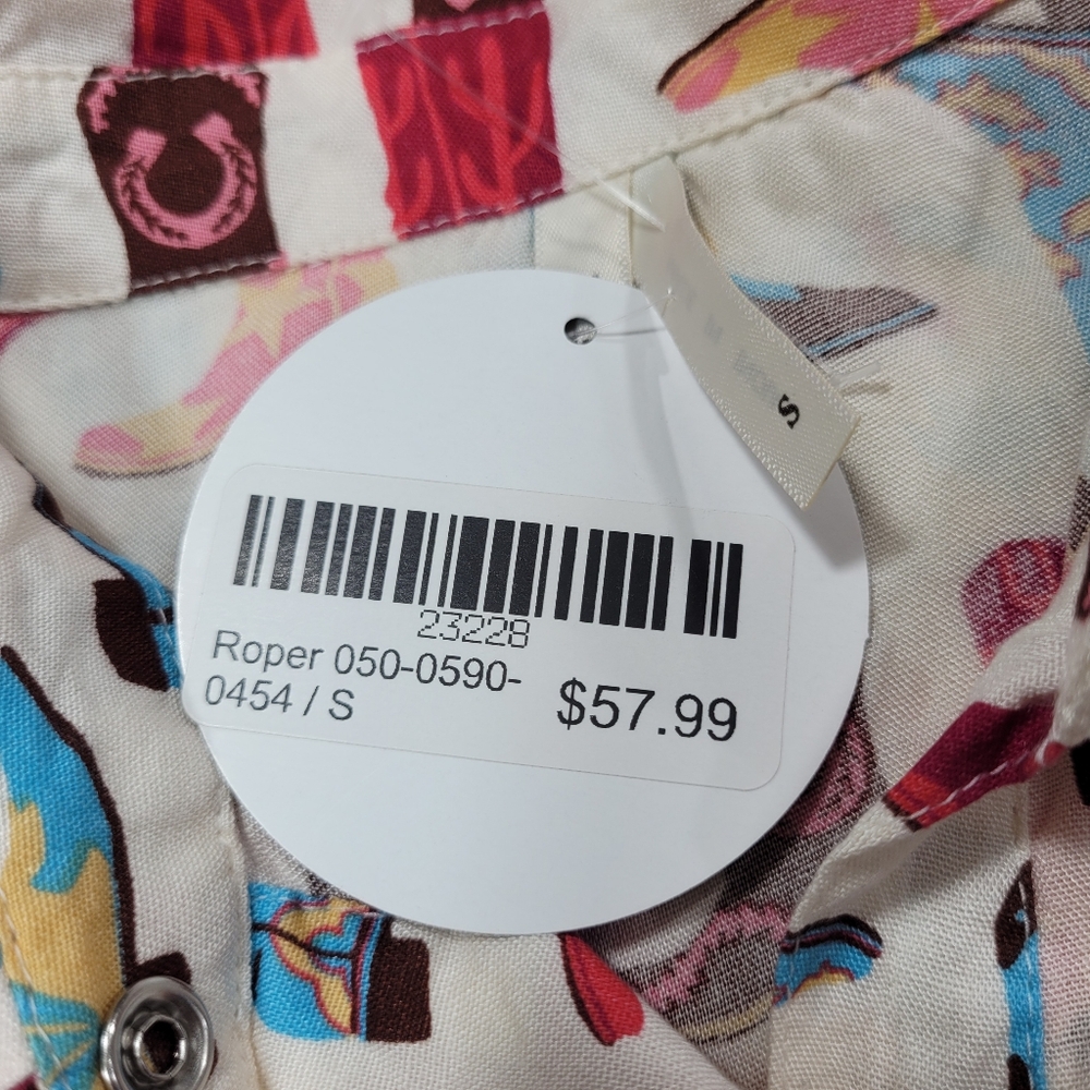 ROPER Colorful Boot Print Button-Up Shirt - Picture 6 of 12